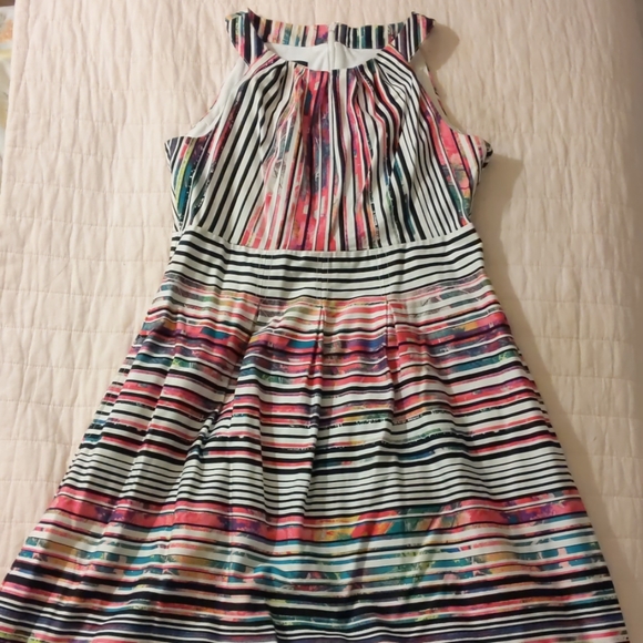 Nine West Dresses & Skirts - Muti colored Striped Sleeveless Dress Midi A Line
